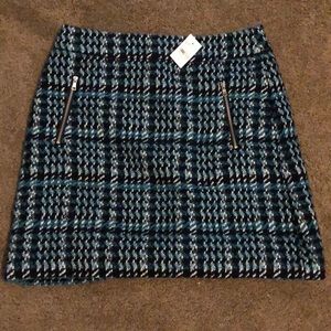 Loft tweed mini skirt blue size 4